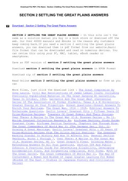 Section 2 Settling The Great Plains Answers