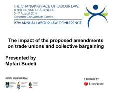 The impact of the proposed amendments on trade unions and