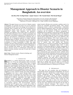 Management Approach to Disaster Scenario in Bangladesh: An