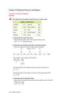 Chapter 10 Statistical Measures and Displays