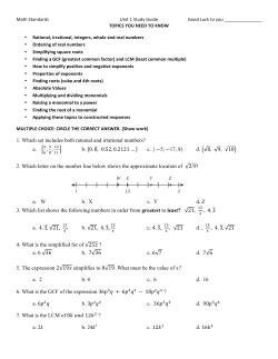 1. Which set includes both rational and irrational numbers? , , b. 0.8