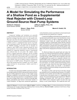 A Model for Simulating the Performance of a Shallow Pond as a