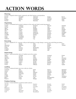 Action Words for a R&eacute;sum&eacute;