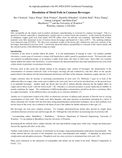 Dissolution of Metal Foils in Common Beverages