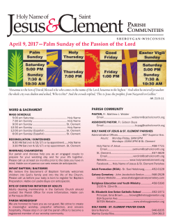 Saint Holy Name of - Holy Name of Jesus and St. Clement