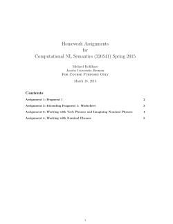 Homework Assignments for Computational NL