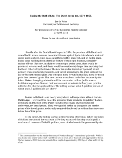 Taxing the Staff of Life: The Dutch bread tax, 1574-1855
