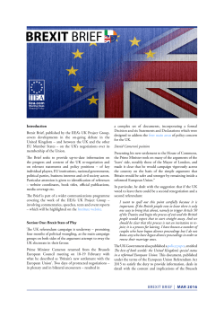 BREXIT BRIEF BREXIT - The Institute of International and European