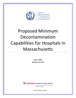 Proposed Draft Minimum Decontamination Capabilities for Hospitals