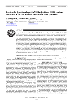 Erosion of a depositional coast in NE Rhodos island (SE