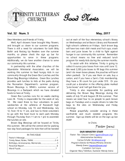 May 2017 - Trinity Lutheran Church