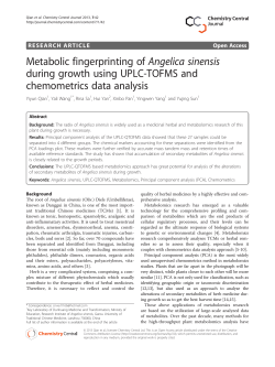 Metabolic fingerprinting of Angelica sinensis during