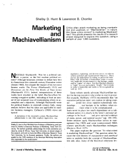 Marketing and Machiavellianism - Shelby D. Hunt