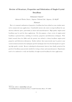 Review of Structure, Properties and Fabrication of Single