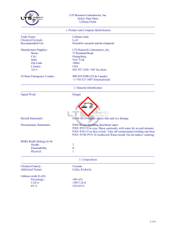 Material Safety Data Sheet - LTS Research Laboratories, Inc.