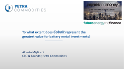 To what extent does Cobalt represent the greatest value for battery