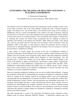 Extending the meaning of fraction notation: A - hbcse