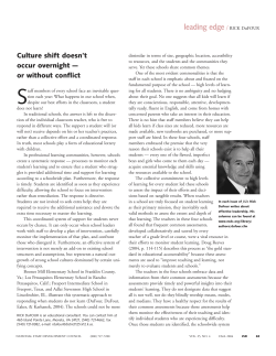 Culture shift doesn`t occur overnight