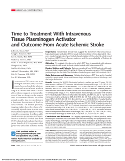 Time to Treatment With Intravenous Tissue Plasminogen Activator