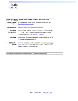 Cisco Unified CME 11.7 Supported Firmware, Platforms, Memory