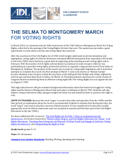 the selma to montgomery march for voting rights - Anti