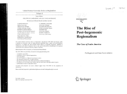 The Rise of Post-hegemonic Regionalism