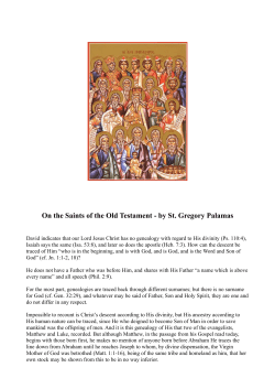 On the Saints of the Old Testament