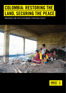colombia: restoring the land, securing the peace