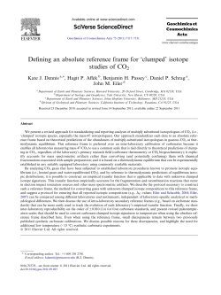 Defining an absolute reference frame for в&euro;&tilde;clumpedв&euro;&trade; isotope