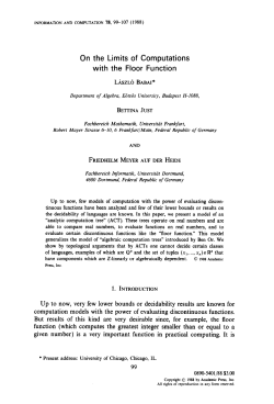 On the Limits of Computations with the Floor Function