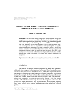ELITE ATTITUDES, MASS NATIONALISM AND EUROPEAN