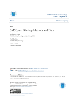 SMS Spam Filtering: Methods and Data