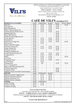 CAF&Eacute; DE VILI`S