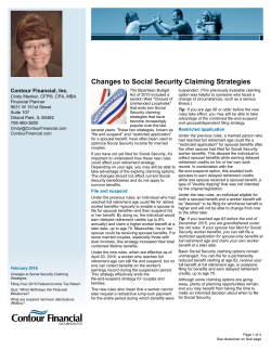 Changes to Social Security Claiming Strategies