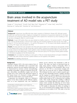 Brain areas involved in the acupuncture treatment of AD model rats