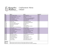 Confinement Menu (Halal)