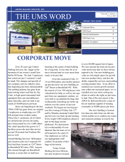THE UMS WORD - United Mailing Services