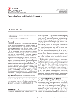 Euphemism From Sociolinguistics Perspective