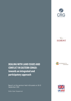 DEALING WITH LAND ISSUES AND CONFLICT IN EASTERN
