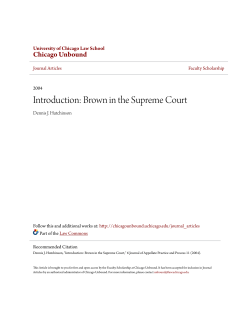 Introduction: Brown in the Supreme Court