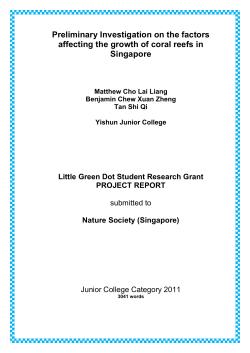 Preliminary Investigation on the factors affecting the growth of coral