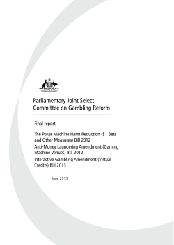 The Poker Machine Harm Reduction ($1 Bets and Other Measures)