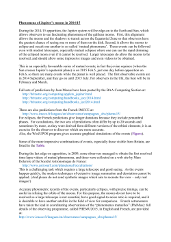1. Phenomena of Jupiter`s moons in 2014/15.