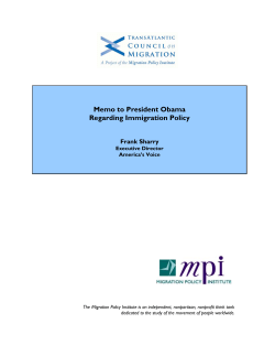 Memo to President Obama Regarding Immigration Policy