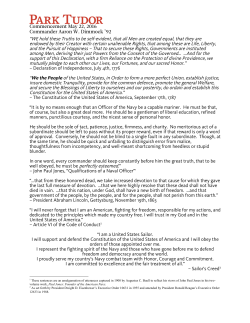 Commencement May 22, 2016 Commander Aaron W. Dimmock `92