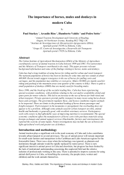 The importance of horses, mules and donkeys in modern Cuba