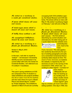 An artist on a residency in a center for curatorial studies. A poem