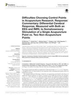 Difficulties Choosing Control Points in Acupuncture