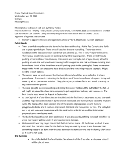 Minutes May 20, 2015 - Prairie City