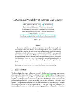 Service Level Variability of Inbound Call Centers